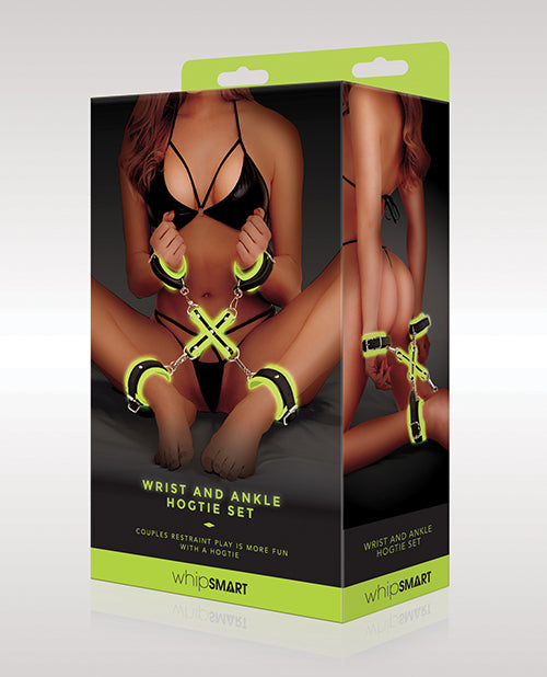 WhipSmart Glow in the Dark Wrist & Ankle Hogtie Set - Green