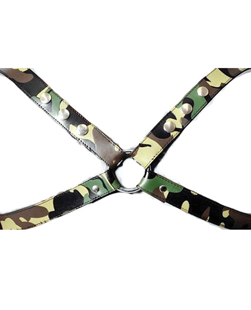 Sensual Sin Leather X Harness - Camo Small/Medium