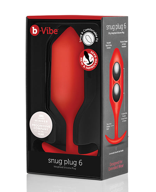 B-Vibe Weighted Snug Plug 6 - 515 g Red