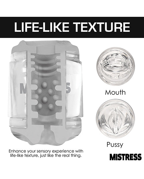 Curve Toys Mistress Double Shot Mini Masturbator Mouth & Pussy  - Clear