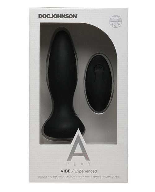 A Play Rechargeable Silicone Experienced Anal Plug w/Remote - Black