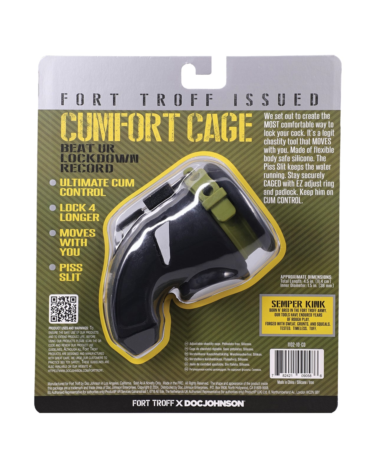 Fort Troff CUMfort Cage Chastity Cage - Black