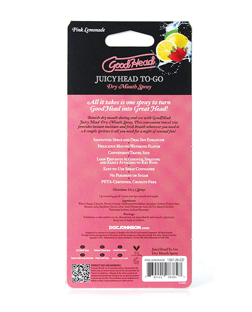 GoodHead Juicy Head Dry Mouth Spray To Go - .30 oz Pink Lemonade