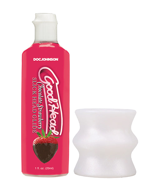 GoodHead Honeymoon Kit Includes Stroker & Slick Head Glide - 1 oz Bottle Chocolate Strawberry