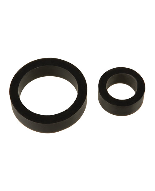 Titanmen Platinum Silicone Cock Ring - Black Pack of 2