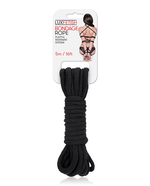 Lux Fetish Bondage Rope - 5m/16 ft  Black