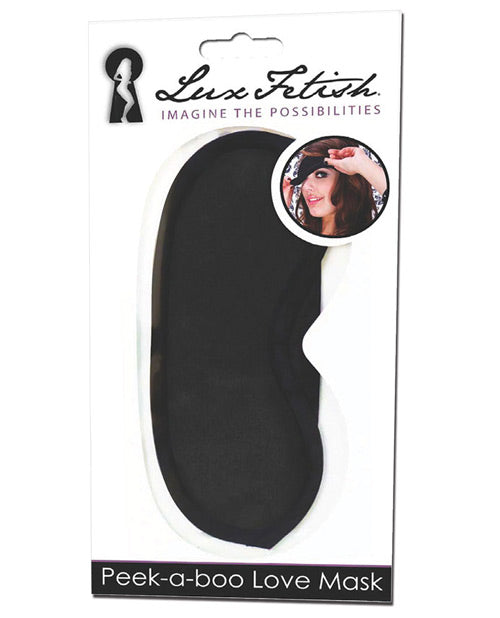 Lux Fetish Peek a Boo  Love Mask - Black