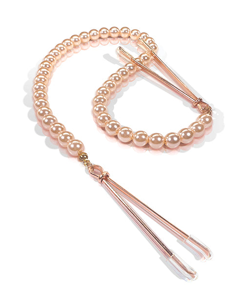 Nixie Pearl Drop Tweezer Nipple Clamps - Rose Gold