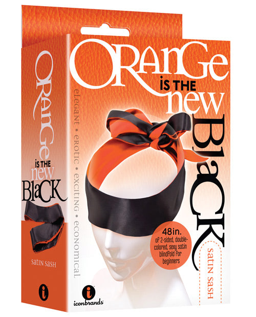 The 9's Orange is the New Black Satin Sash Reversible Blindfold