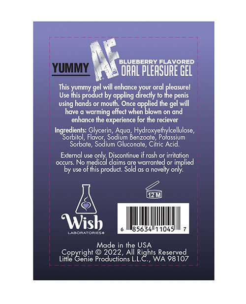 Yummy AF Oral Pleasure Gel - 2.2 oz Blueberry