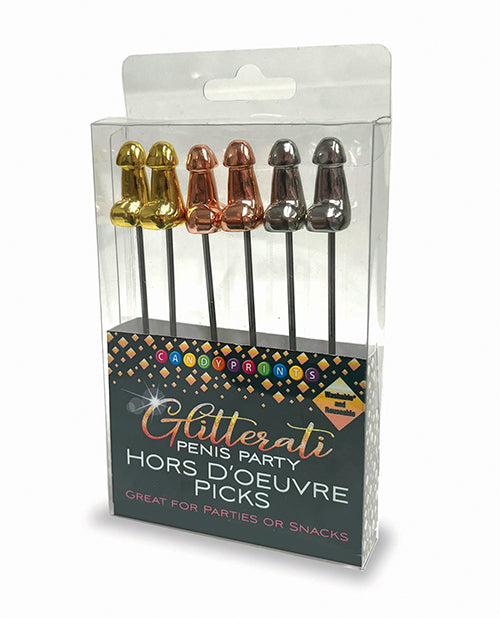 Glitterati Penis Hor D'Oeuvre Picks - Set of 6