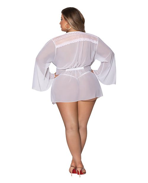 Modern Romance Flowing Short Robe White 2X