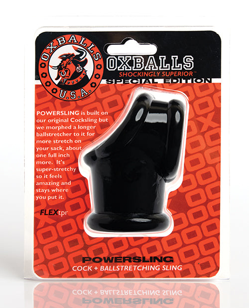 Oxballs Powerballs Cocksling & Ball Stretcher - Black