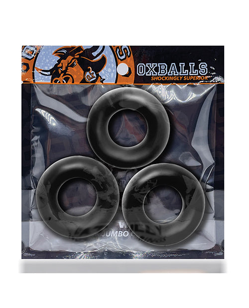 Oxballs Fat Willy 3 Pack Jumbo Cock Rings - Black