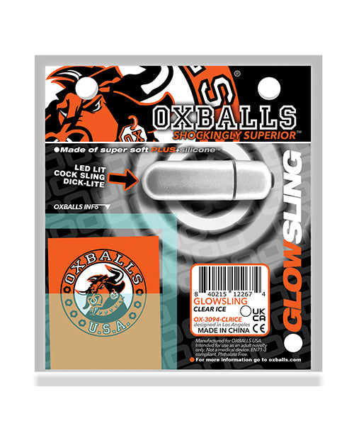 Oxballs Glowsling Cock Sling - LED Clear Ice