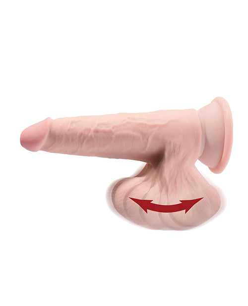 King Cock Plus 8" Triple Density Cock w/Swinging Balls - Ivory