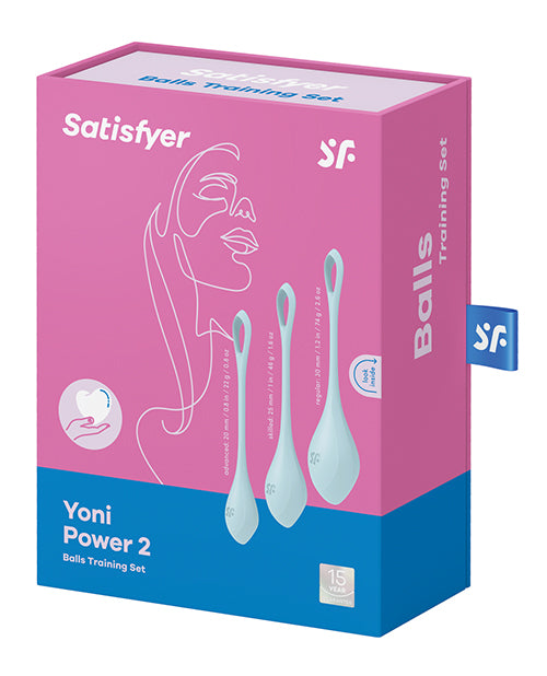 Satisfyer Yoni Power 2 Balls Training Set - Light Blue