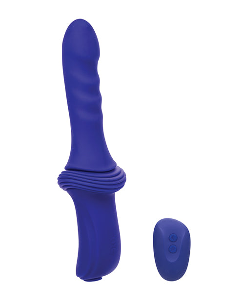 Overdrive Ridged Shaft Remote Control Sex Machine - Blue