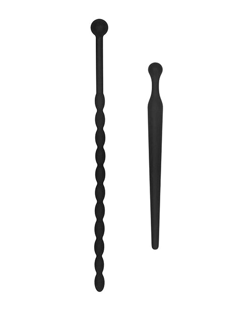 Shots Ouch Urethral Sounding Beginners Silicone Plug Set - Black