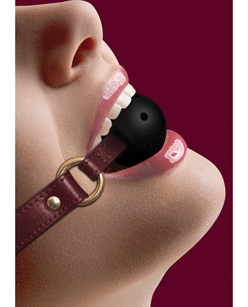 Shots Ouch Halo Breathable Ball Gag - Burgundy