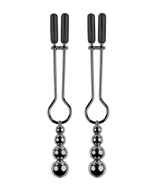 Selopa Beaded Nipple Clamps - Black Chrome