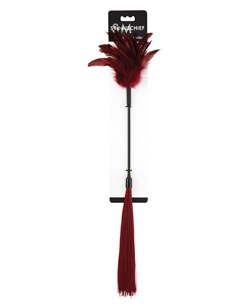 Sex & Mischief Enchanted Feather Tickler - Burgundy