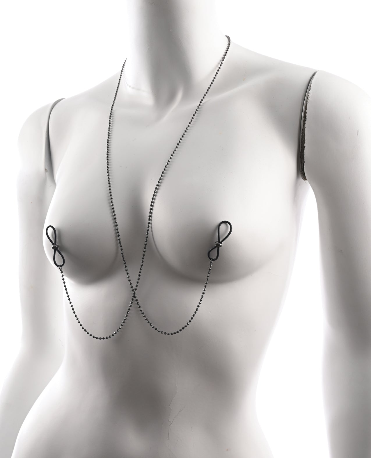 Sex & Mischief Ex's & Oh's Body Jewelry w/Nipple Ties - Black