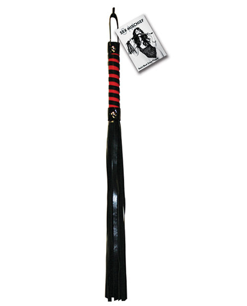 Sex & Mischief Stripe Flogger - Black/Red