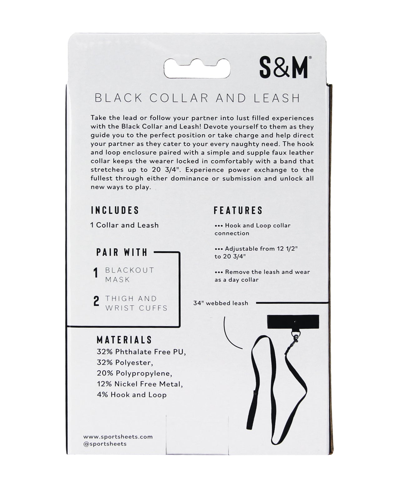 Sex & Mischief Leash & Collar - Black