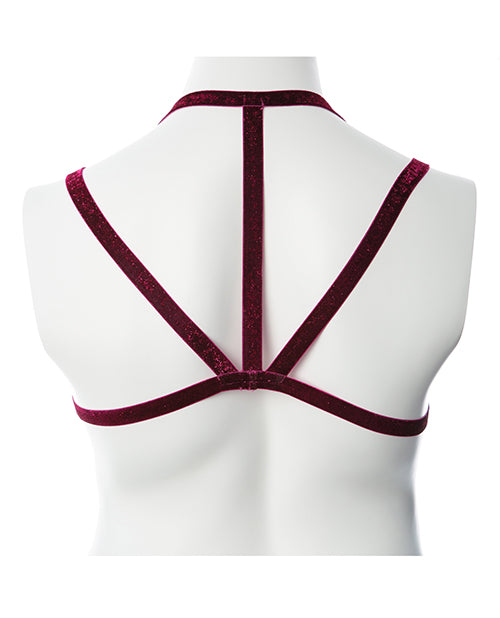 Gender Fluid Sugar Coated Harness - XL-XXXL Raspberry Glitter