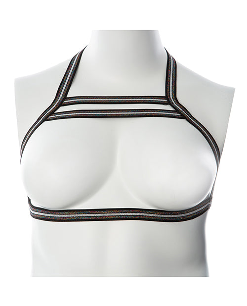 Gender Fluid Silver Lining Harness - XL-XXXL Black/Silver