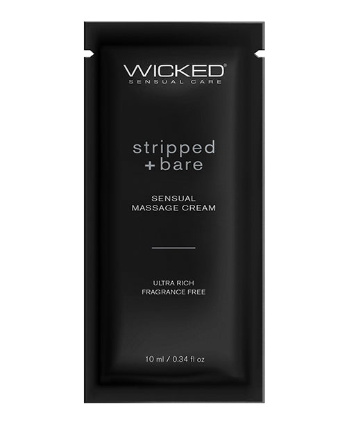 Wicked Sensual Care Stripped & Bare Unscented Massage Cream  - .34 oz