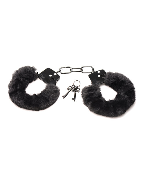 Master Series Cuffed in Fur Furry Handcuffs - Black