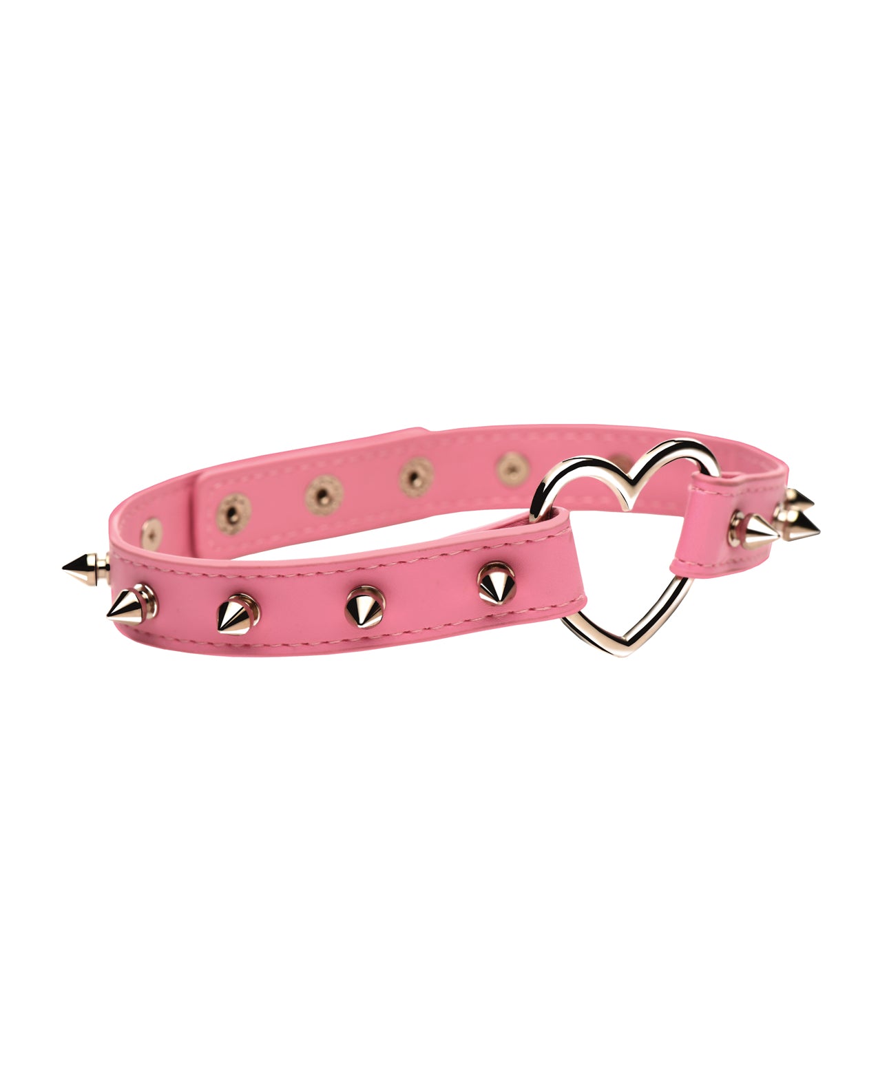 Master Series Spiked Heart Choker - Pink