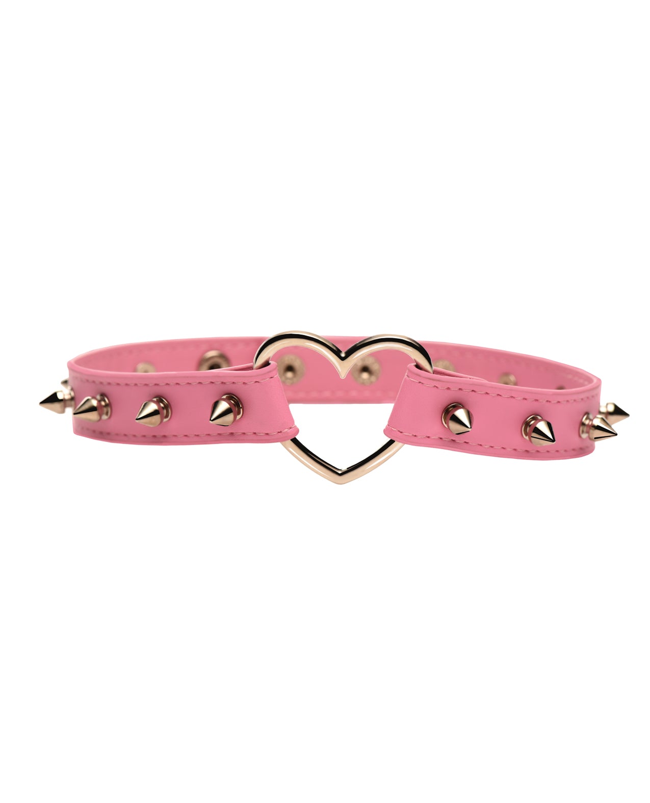 Master Series Spiked Heart Choker - Pink